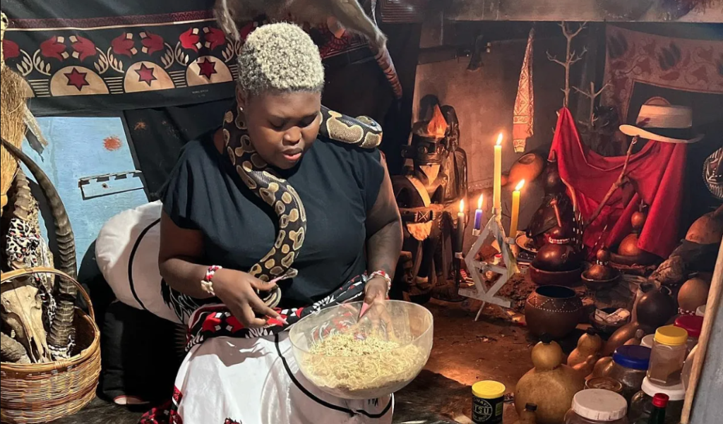 Gogo Maweni with her Snake